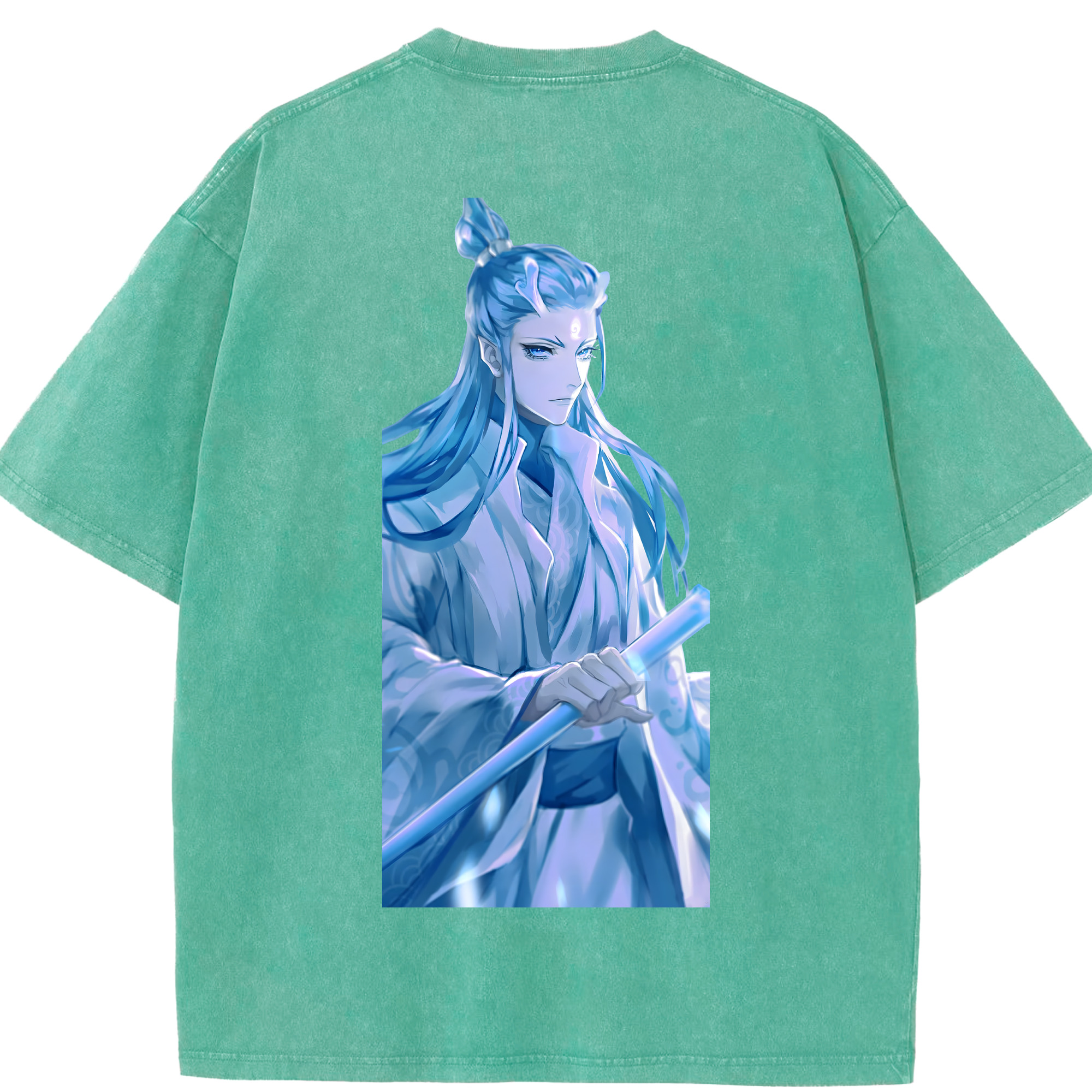 （画像用） Ne Zha 2 ナタ 魔童の大暴れ 綿100% ヴィンテージ風 半袖Tシャツ（背面プリント）